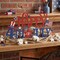 Metal “Happy 4th of July” Table Sign with Wooden Base, Patriotic Red White Blue American Flag Decor, Independence Day Memorial Day Indoor Centerpiece, Farmhouse Style Tabletop Decoration for Shelf, Desk, Mantel, and Home Display
